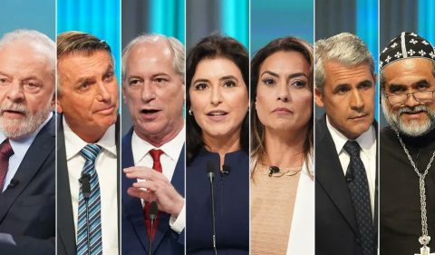 Cenas do debate presidencial na TV Globo. Foto: Reprodução/g1