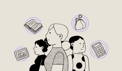 O cálculo para independência financeira envolve fatores como idade, custo de vida e planos para o futuro. (Ilustração: Renata Miwa)