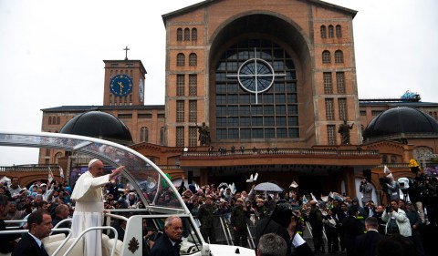 O Papa Francisco na visita à Basílica do Santuário Nacional de Nossa Senhora Aparecida, em Aparecida (SP). Marcelo Camargo/Agência Brasil