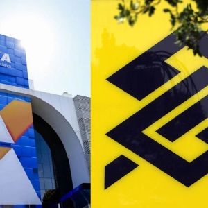 Montagem de fotos de agência da Caixa Econômica Federal à direita e prédio do Banco do Brasil à esquerda para ilustrar matéria sobre as ações de BB Seguridade (BBSE3), ações de Caixa Seguridade (CXSE3) e seus dividendos